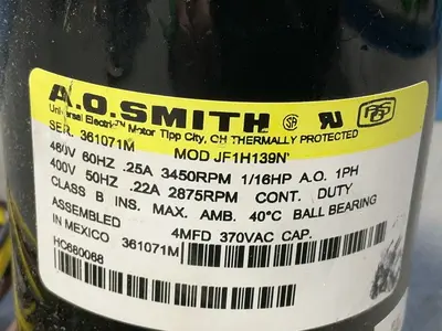 Used A. O. SMITH JF1H139N Motors (misc) Ohio US | HGR 24 #1567413