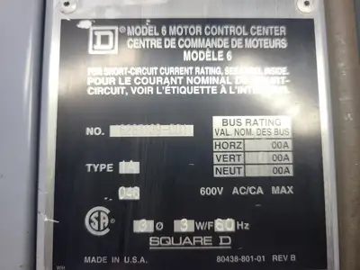 USED SQUARE D MODEL 6