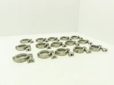 1.5" Tri Clover Clamp Stainless Steel Sanitary Flange 5/16 Thumb Screw Lot of 15