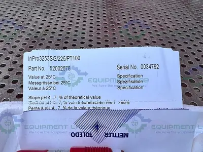 NEW METTLER TOLEDO INPRO 3253SG/225/PT100 HIGH PERFORMANCE PH SENSOR