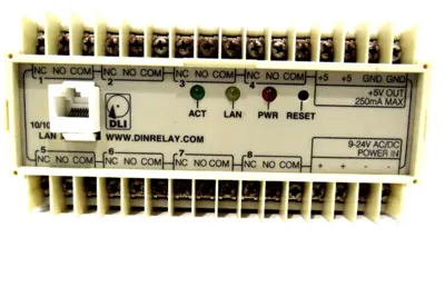 USED DLI DINRELAY 10/100 LAN ETHERNET 9-24V AC/DC
