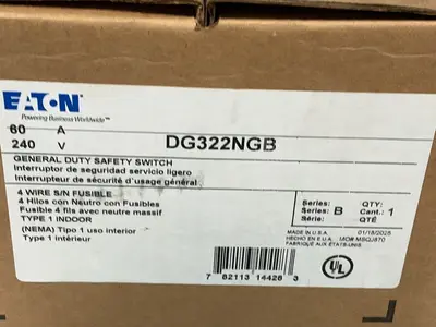 New | in-Stock EATON DG322NGB Switchgears Ohio US | HGR 24 #1278502