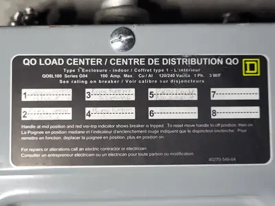 USED SQUARE D QO8L100