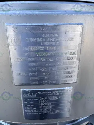 USED ALLEGHENY BRADFORD 174 LITER JACKETED NUTSCHE FILTER / AGITATED DRYER