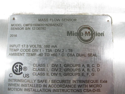 USED Micro Motion CMFS150 M351N2BAEKZZ