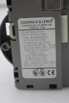 GIDDINGS & LEWIS M.1300.7372 R1 Input Module 24VDC SINK/SOURCE STOCK 639-D