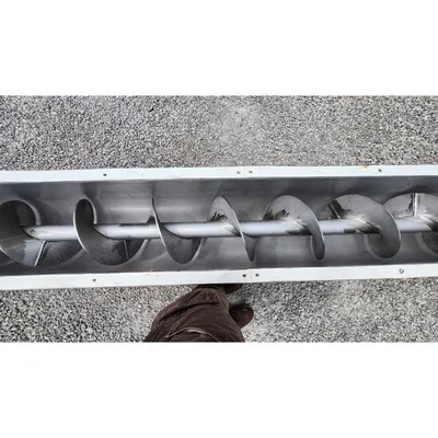 Used 14" Dia. X 48' L Stainless Steel Industrial Screw Auger Conveyor