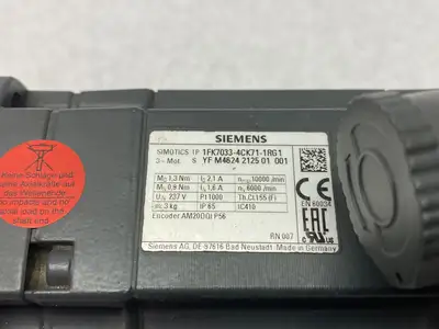 USED SIEMENS SIMOTICS S SYNCHRONOUS MOTOR 1FK7-HD PN=0.57KW