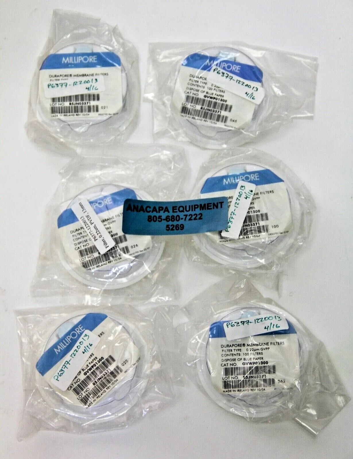 USED Millipore Durapore Membrane Filters
