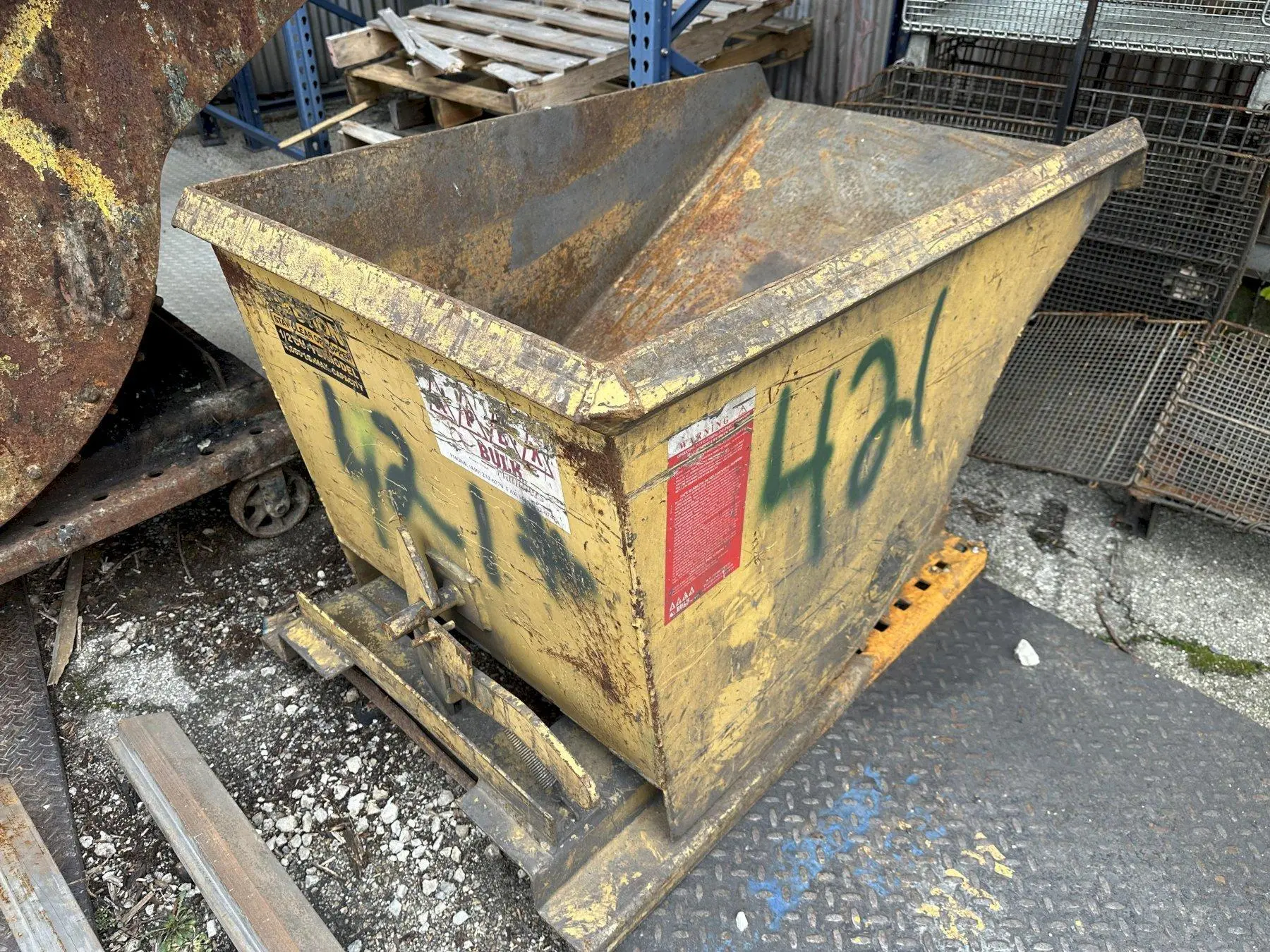 52" X 30" X 32" HIGH APEX SELF DUMPING TILT HOPPER: STOCK #21200