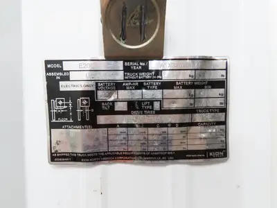 Linde E20C Forklift Mast Class II 4 Stage 4 Lever 258.5" Lift 2155 lbs Max