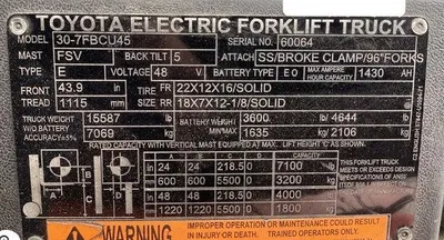USED 2017 TOYOTA 30-7FBCU45