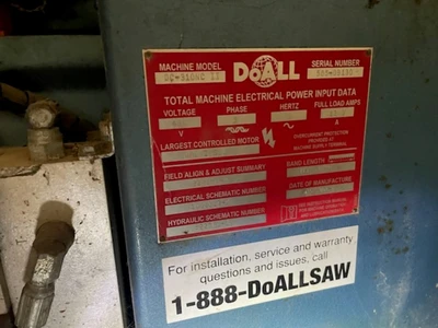 DoALL DC-310NC II Horizontal Band Saw, 460V 3ph