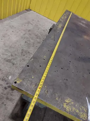 148" X 98" HEAVY DUTY STEEL LAYOUT WELDING SHOP TABLE: STOCK #23565