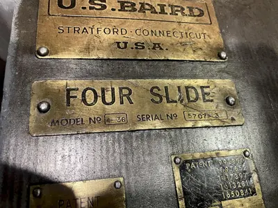 1/4" X 36" US BAIRD MODEL #4-36 FOUR SLIDE WIRE FORMING MACHINE: STOCK #15697