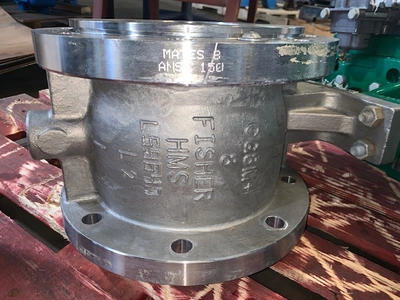 Fisher 8" V150 Stainless Steel V-Ball Control Valve