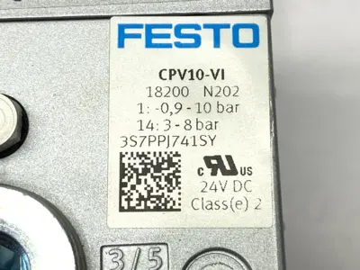 Used Festo Pneumatic Manifold Valve Terminal 4-Station 24VDC 18200 Solenoid Valves Michigan US | Maverick Industrial Sales #1419291