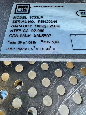 Used NCI 3733LP STAINLESS STEEL BENCHTOP SCALE 250 LBS CAPACITY, 14" X 14" Scales California US | Equipment Lab #1394841