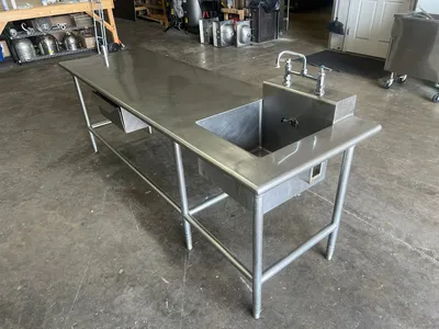 Used Falcon Restaurant Supply Used 96" Stainless Steel Single compartment Sink with Drawer and Faucet Sinks Illinois US | Falcon Restaurant Supply #1375645