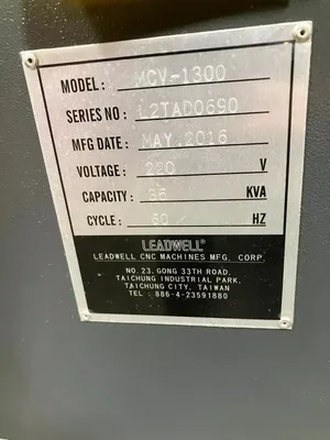 2016 LEADWELL MCV-1300 MACHINING CENTERS, VERT., N/C & CNC | Prime Machinery (8)