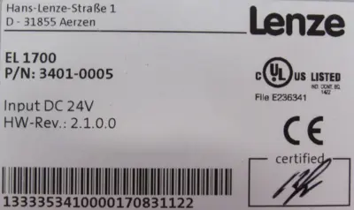 NEW LENZE EL 1700 TOUCHSCREEN 3401-0005 EL1700