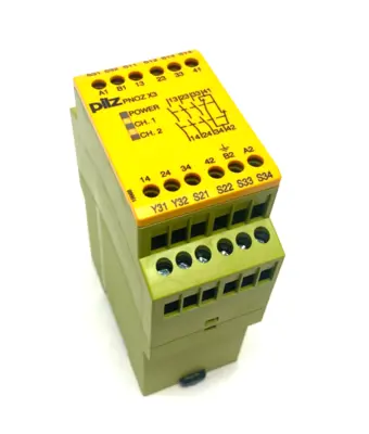 USED PILZ STANDALONE SAFETY RELAY 1/2-CHAN PNOZ X3 24VAC 24VDC 3N/O 1N/C 1S