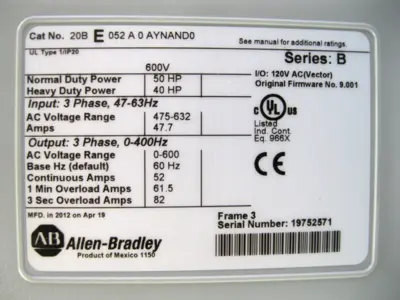 NEW Allen-Bradley 20B-E052A0AYNAND0