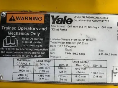 Used YALE GLP050MX Liquid Propane Forklifts Illinois US | Somerset Equipment Sales #1546200