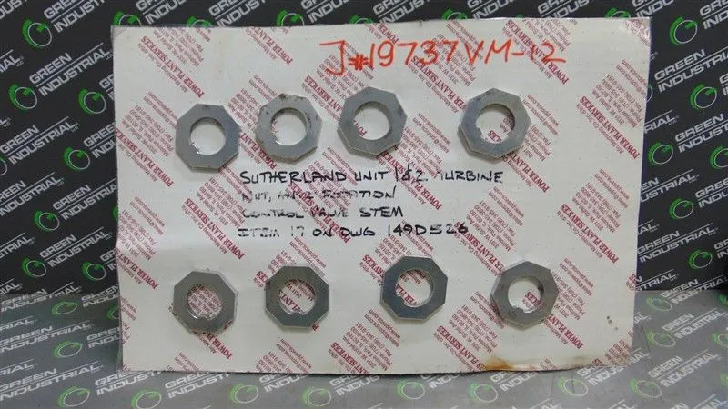 Lot of 8 Power Plant Services Anti rotation Nuts for Control Valve Stem New