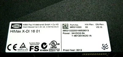USED HIMA 985210222 MODULE HI-MAX X-DI 16 01 24VDC 0.5A