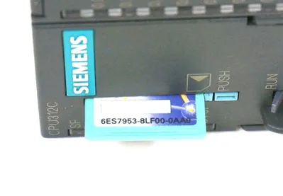 USED SIEMENS 6ES7-312-5BD00-0AB0 CPU MODULE 312C W/ 6ES7953-8LF00-0AA0 MEMORY CARD