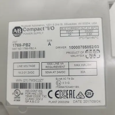 Used ALLEN-BRADLEY ALLEN-BRADLEY COMPACT I/O 1769-PB2 Power Supplies | ND Industrial Surplus #1212117