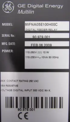 NEW GE MULTILIN MIFNA05E100H00C DIGITAL FEEDER RELAY