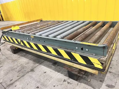 3500 LB X 60" X 36" SOUTHWORTH MODEL #4428610 HYDRAULIC SCISSOR LIFT TABLE WITH ROLLER TOP: STOCK #20935