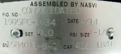 NEW CONSOLIDATED 1905FC-1-34 RELIEF VALVE SIZE 1-1/2" 10PSI 435LB 1905FC134