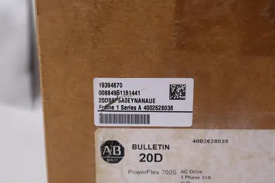 NEW ALLEN BRADLEY 20DB9P6A0EYNANAUE SER. A POWERFLEX 700S DRIVE 3 HP STOCK 4058