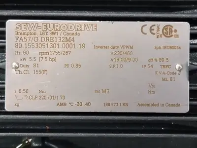 NEW SEW-EURODRIVE FA57/G DRE132M4