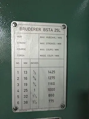 USED 1996 BRUDERER BSTA 30II HL