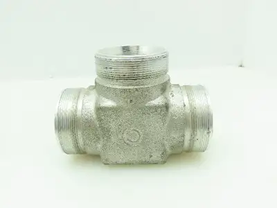 Crawford Swagelok Steel Compression Fitting Union Tee 1-1/2" Tube Double Ferrule