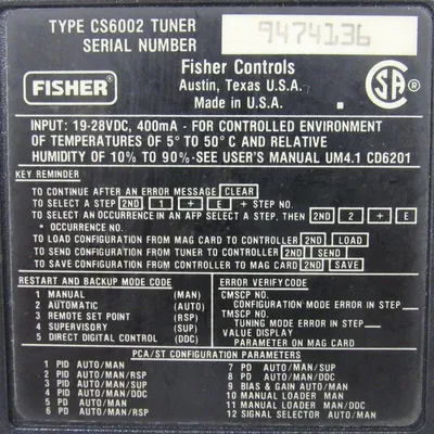 USED FISHER CS6002 PROVOX TUNER
