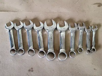 14 - 24mm and  3/8" - 5/8" Stubby Combination Wrench Set (17pcs)