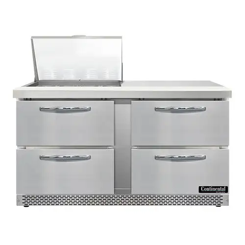 Continental SW60N12M-FB-D 60" Sandwich/salad Prep Table W/ Refrigerated Base, 115v