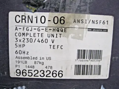 New | in-Stock Grundfos CRN10-06 A-FGJ-G-E-HQQE Pumps New Hampshire US | Bitter End Trading #1452784