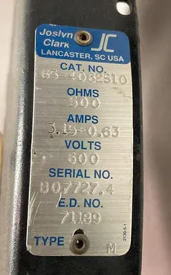 Used JOSLYN CLARK 65-4062S10 Miscellaneous Equipment (Electrical & Power) | Surplus Asset Holdings #1195575