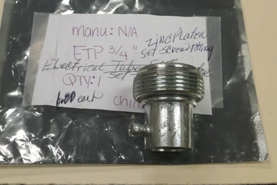Used ETP 3/4" Zinc Plated Set-Screw Fitting