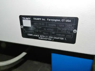 USED 2002 TRUMPF HL4006D