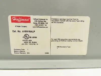 Hoffman A16N16ALP Electrical Enclosure Control Panel 16x16x6" Backplate NEMA 1