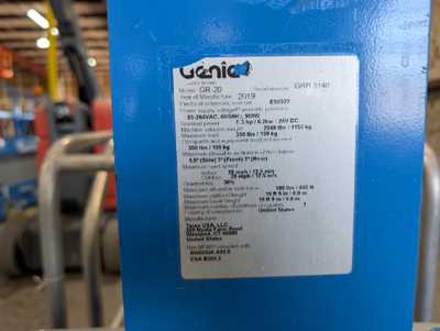 Used 2019 GR-20 Genie Vertical Mast Lifts Texas US | Stack Equipment #1418928
