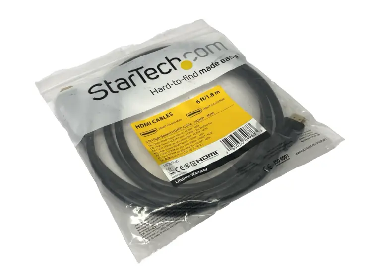 New | in-Stock STARTECH HDMI CABLE 6' HIGH SPEED MALE TO MALE Cable & Wire | Maverick Industrial Sales #1100270