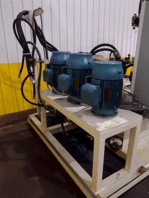 200 TON AMD 4-POST TIE-ROD FRAME HEAVY DUTY HYDRAULIC PRESS & MULTI-PRESSURE HYDRAULIC UNIT: STOCK #19452